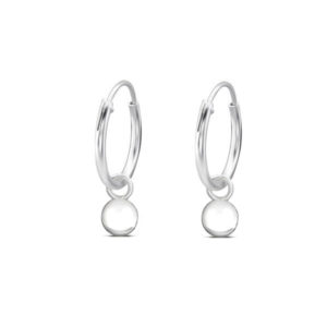 Small Disc Hoop Charm Earrings