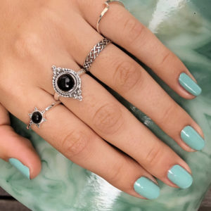 Boho Onyx Silver Ring