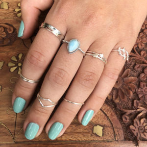 Concave Silver Band Ring