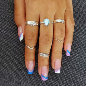 Concave Silver Band Ring