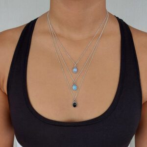 Larimar Oval Silver Necklace