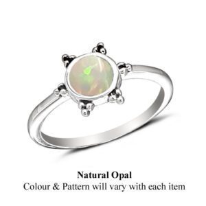 3 Bead Opal Silver Ring