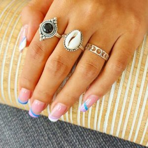 Phases of Moon Silver 5mm Band Ring