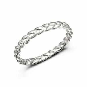 Slim Braid Silver Ring