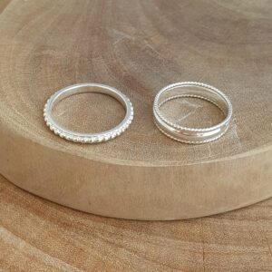 Double Rope Polished Band Silver Ring