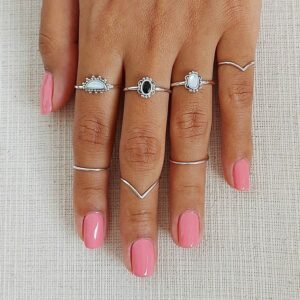 Vintage Beaded Shell Silver Ring