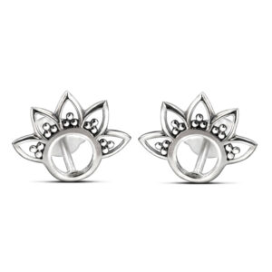 Simple Mandala Silver Earring Studs