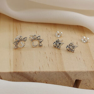 Simple Mandala Silver Earring Studs