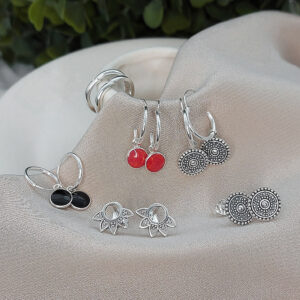 Simple Mandala Silver Earring Studs