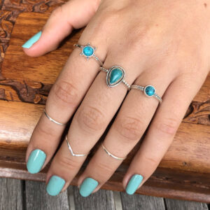 Water Drop Turquoise Silver Ring