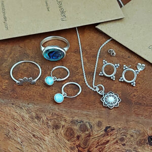 Mandala Flower Shell Silver Necklace