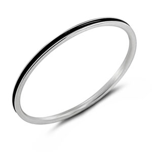 Onyx Strip Silver Ring