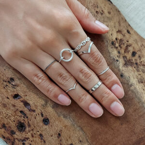 Onyx Strip Silver Ring