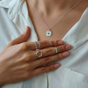 Onyx Strip Silver Ring