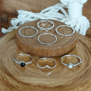 Onyx Strip Silver Ring