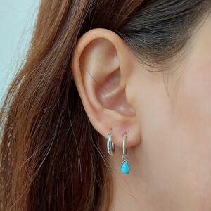 Plain 14mm Silver Hoop Earrings