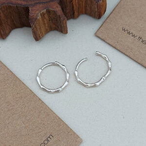 Wavy Silver Hoop Earrings