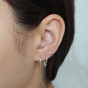 Wavy Silver Hoop Earrings