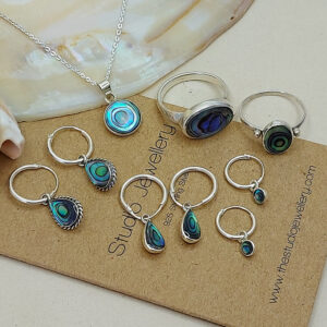 Water Drop Abalone Hoop Charm Earrings