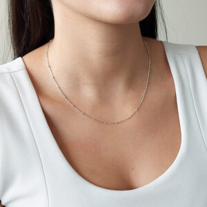 Silver Dot Cable Chain Necklace