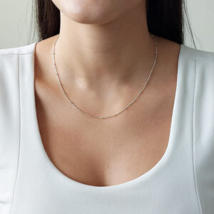 Silver Dot Cable Chain Necklace