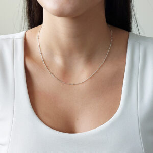 Silver Dot Box Chain Necklace