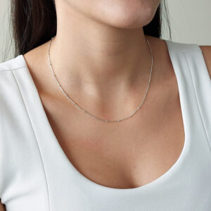 Silver Dot Box Chain Necklace
