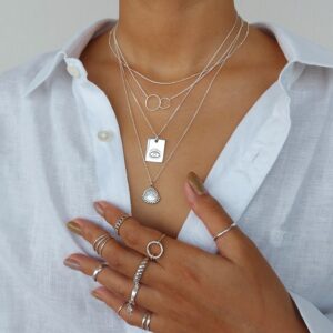 Dot Chain Silver Necklace