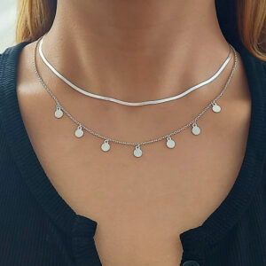 Thin Herringbone Silver Necklace