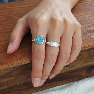 Bold Abalone Silver Ring