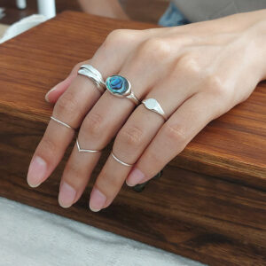 Bold Abalone Silver Ring