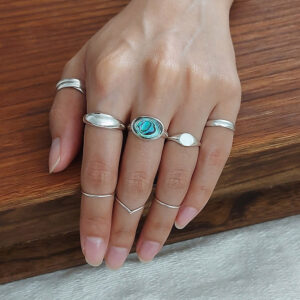 Bold Abalone Silver Ring