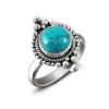 Boho Turquoise Silver Ring