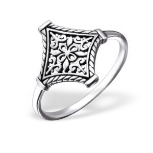 Filigree Patterned Sterling Silver Ring