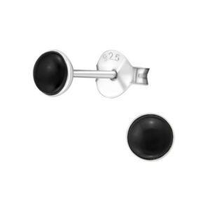 black round stud earrings