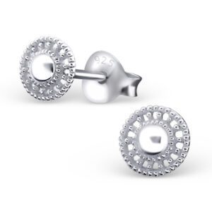 925 sterling silver small high polish dome silver earring studs 5mm with post backs