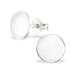 Large Disc Silver Earring Studs