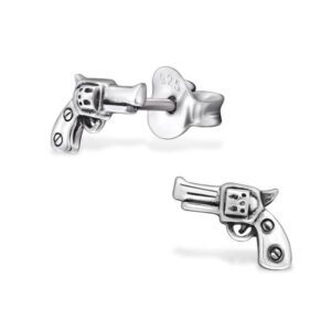 925 Sterling Silver Pistol Ear Studs