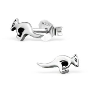 Small Designer Kangaroo Silver Earring Studs