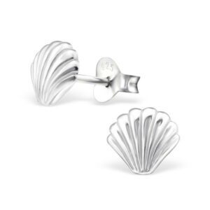 ピアス Shell Earring (Silver) 925 Sterling Silver Sea Shell Earring Studs - Studio