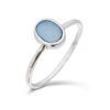 Blue Oval Shell Silver Ring