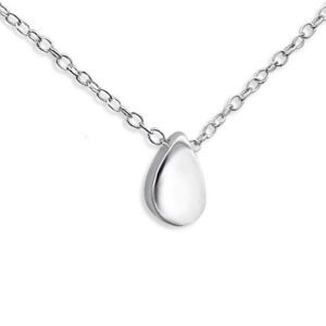 Tiny Water Drop Sterling Silver Pendant Necklace