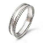 Double Rope Band Silver Ring - Studio Jewellery US