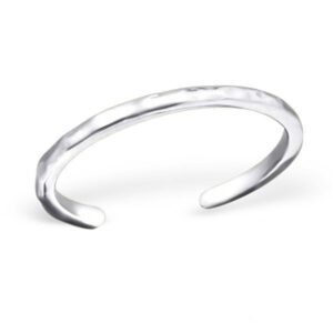 1mm Adjustable Rock Mid Finger Silver Ring