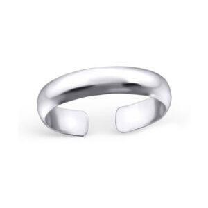 3mm Plain Band Adjustable Mid Finger Silver Ring - Studio