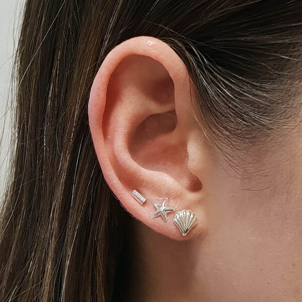 Tiny 5mm Bar Rod Earring Studs in Sterling Silver Studio Jewellery US