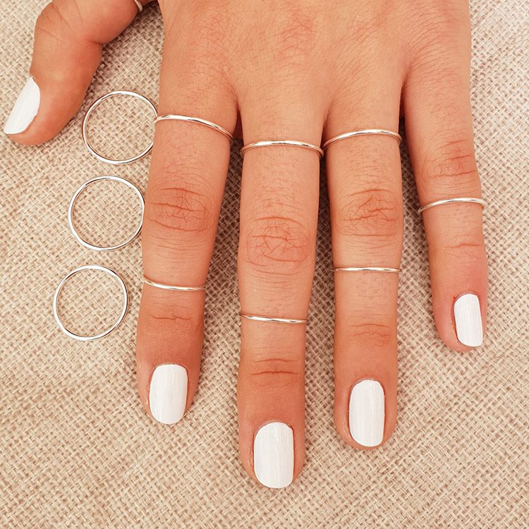 Silver Stacking Ring with White Stones – Rosie Fortescue Jewellery