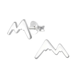 925 sterling silver mountain stud earrings 8mm with friction butterfly backs