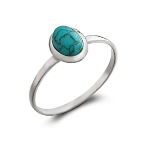 Classic Oval Turquoise Silver Ring