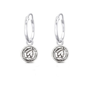 Coin Charm Hoop Earrings